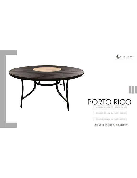 Mesa Redonda Com Giratório Ø 0.79 MTS - (C/ ou S/ Furo)