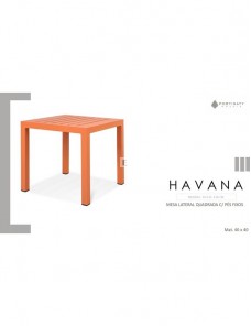 Mesa Lateral Quadrada C/ Pés Fixo  (Mat. 40 x 40)