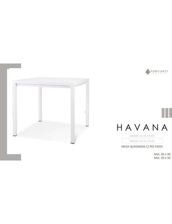 Mesa Quadrada C/ Pés Fixo  (Mat. 50 x 50)