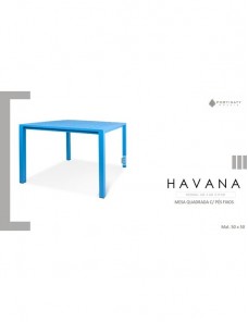 Mesa Quadrada C/ Pés Fixo  (Mat. 50 x 50)