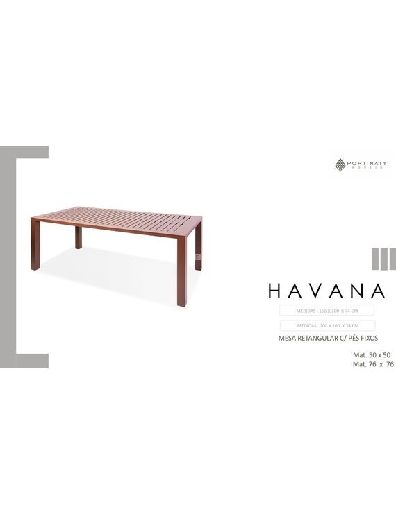 Mesa Retangular C/ Pés Fixo (Mat. 76 x 76)