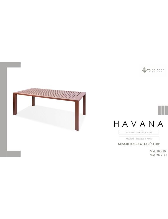 Mesa Retangular C/ Pés Fixo (Mat. 76 x 76)
