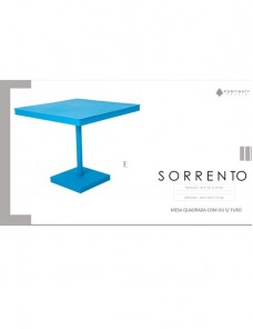 Mesa Quadrada Tampo Chapa (com ou sem furo)            Produto com peso na base. para sustentar o ombrelone.