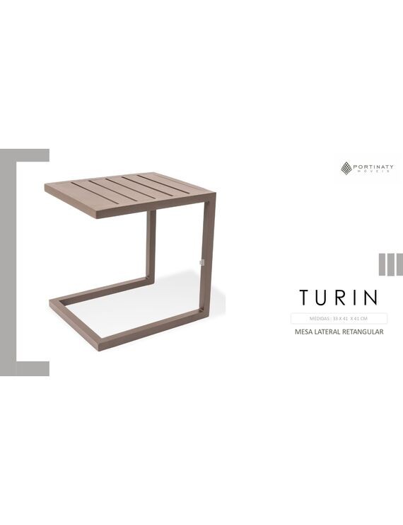 Mesa Lateral Retangular Turin
