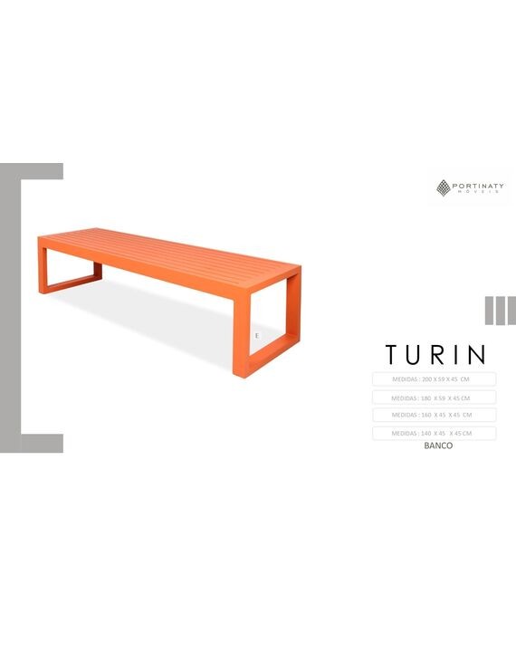 Banco Turin 140 x 45 x 45 cm