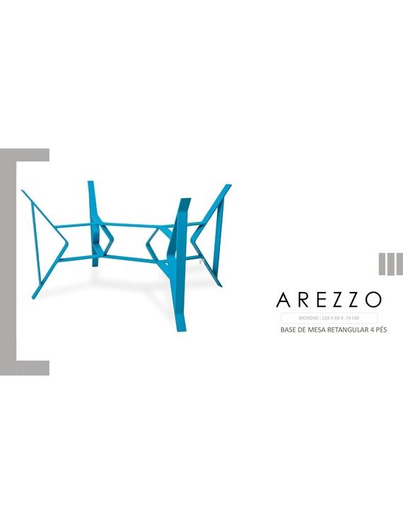 Base De Mesa Retângular Arezzo 4 Pés