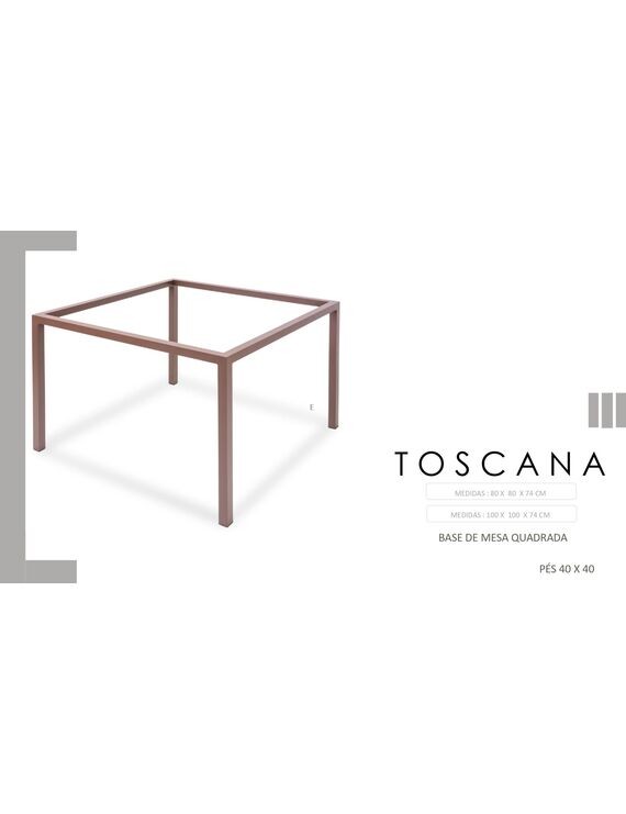 Base Mesa Quadrada Toscana - Pés 50 x 50