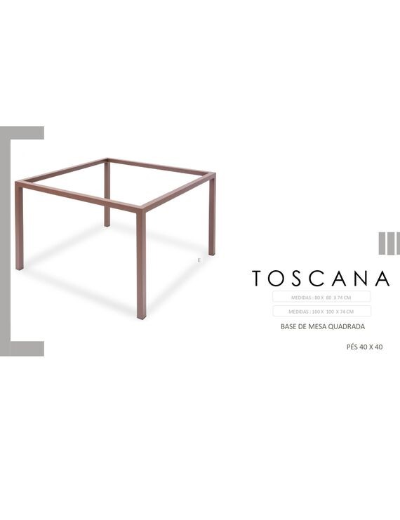 Base Mesa Quadrada Toscana - Pés 40 x 40