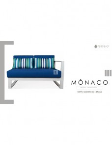 Sofá Mônaco 2 Lugares 1 Braço (Tapeçaria Inclusa)