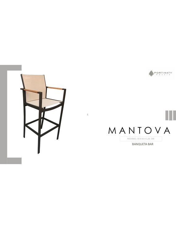 Banqueta Bar Mantova Braço Madeira Cumaru