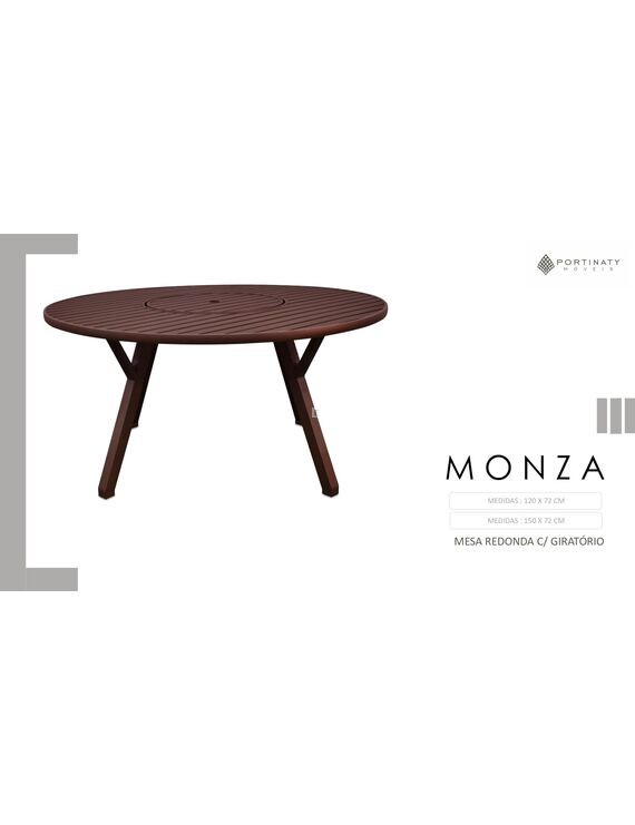 Mesa Redonda Giratória (C/ ou S/ Furo)
Pés com regulagem.