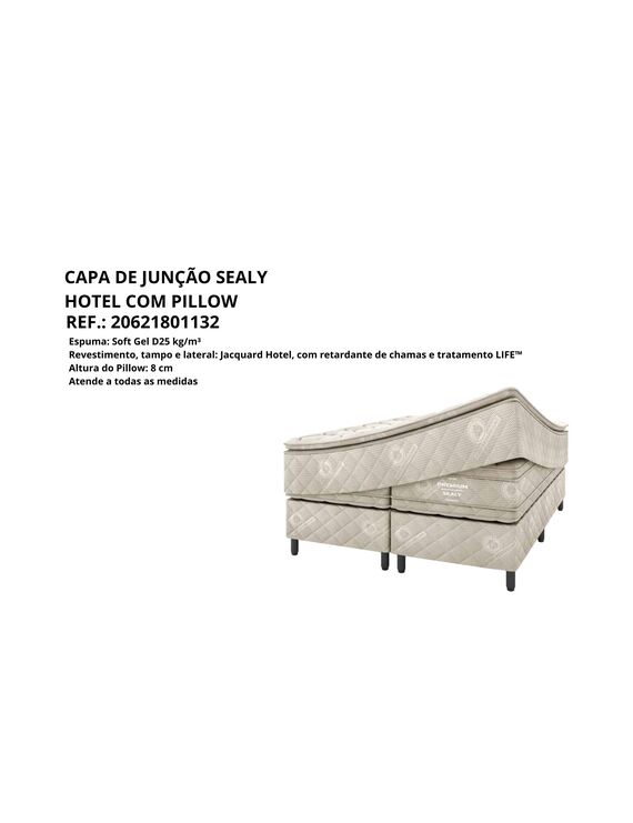 CAPA DE JUNCAO SEALY BEGE COM PILLOW 193 x 203 x 28