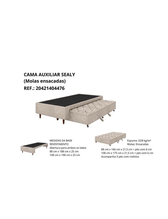 COLCHOBOX AUX PREMIUM HOTELARIA SEALY BEGE 108 x 198 x 25