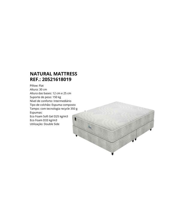 NATURAL MATTRESS 138 x 188 x 30